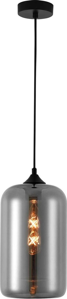 Artdelight - Hanglamp Botany Ø 18 cm rook glas zwart