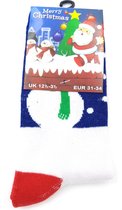 Kindersokken met kerst print rood wit blauw sneeuwman - maat 27-30