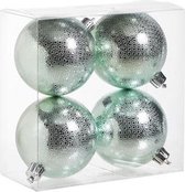 KERSTBALLEN SET 4 STUKS | KERSTVERSIERING | RINGS MINGROEN | D8 CM | KUNSTSTOF