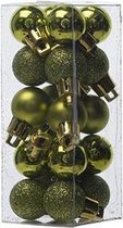 KERSTBALLEN SET 20 STUKS | KERSTVERSIERING | MIX GROEN | D2 CM | KUNSTSTOF BLINKEND | GLITTER MAT