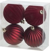 Cosy&Trendy kerstballen - 4 stuks - 8cm - kunststof