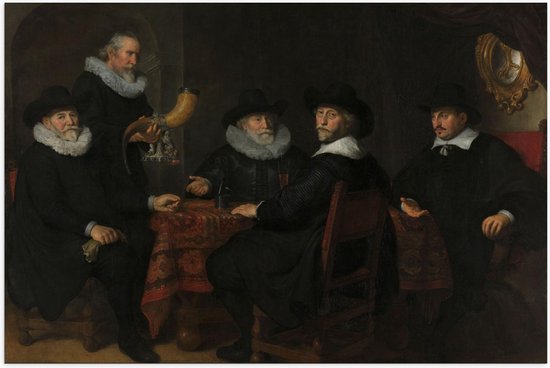 Poster – Oude Meesters - Vier doelheren der Kloveniersdoelen, Govert Flinck - 150x100cm Foto op Posterpapier