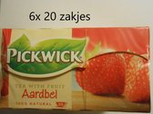 Pickwick thee - Aardbei - Multipak 6x 20 zakjes