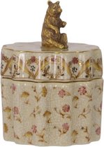 Sieraden doosje - Bloemenmotief - Doos - Porselein - 13,5 cm hoog