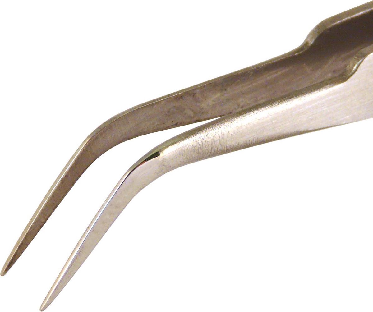 KINBOM Ambachtelijke Pincet Precisie, 3 Stuks Omgekeerde Pincet Precisie met Gebogen Punt en Rechte Punt, Reverse Tweezers voor Ambachtelijk Kralen Wimper Nagelkunst Laboratorium