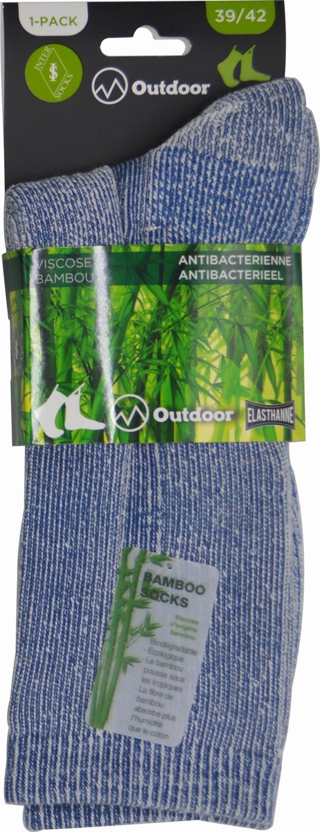 Wandelsokken Heren - OUTDOOR- 43/46 - naadloos - 2 PAAR - BAMBOO - jeans                  chaussettes socks