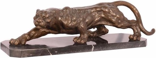 Sluipende Panther - Beeld - Bronzen sculptuur - 19,6 cm hoog