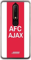 Nokia 6 (2018) Hoesje Transparant TPU Case - AFC Ajax - met opdruk #ffffff
