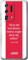 Huawei P40 Pro+ Hoesje Transparant TPU Case - AFC Ajax Quote Johan Cruijff #ffffff