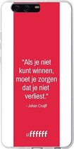 Huawei P10 Plus Hoesje Transparant TPU Case - AFC Ajax Quote Johan Cruijff #ffffff