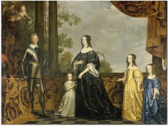 Poster – Oude Meesters - Frederik Hendrik en Amalia v Solms, Gerard v Honthorst - 40x30cm Foto op Posterpapier
