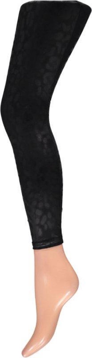 Sarlini Leather Look Legging Leopard | Zwart