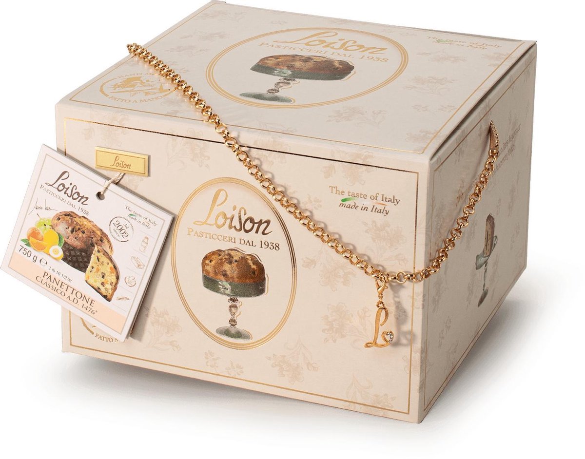 Loison classico A. D. 1476 panettone traditional with raisins, orange and citron 750g
