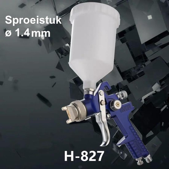 IPOTOOLS Mini HVLP Lakpistool, 2 stuks, 0,5 mm, 0,8 mm, 1,0 mm