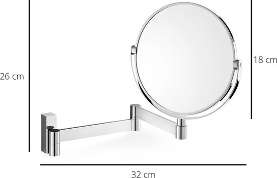 vaardigheid plaag linnen Zack make-up spiegel Linea hoogglanzend gepolijst rvs - 3x vergrotend -  hangend -... | bol.com