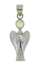 SilverGems zilveren Engel hanger met Regenboog Maansteen edelsteen