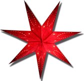 Kerstster met verlichtingsset nr. 27 Geborduurde ster "red arrow" - Kerstverlichting - Kerstdecoratie - Ø 60 cm - Kerst