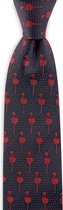 We Love Ties - Stropdas Dressed - Flamingo - geweven zuiver zijde - marineblauw / rood