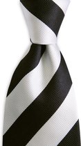 We Love Ties - Stropdas zwart / wit - geweven zuiver zijde