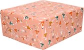 3x Rollen inpakpapier/cadeaupapier ballet thema 200 x 70 cm roze - Cadeauverpakking kadopapier - Geschenkverpakking op rol