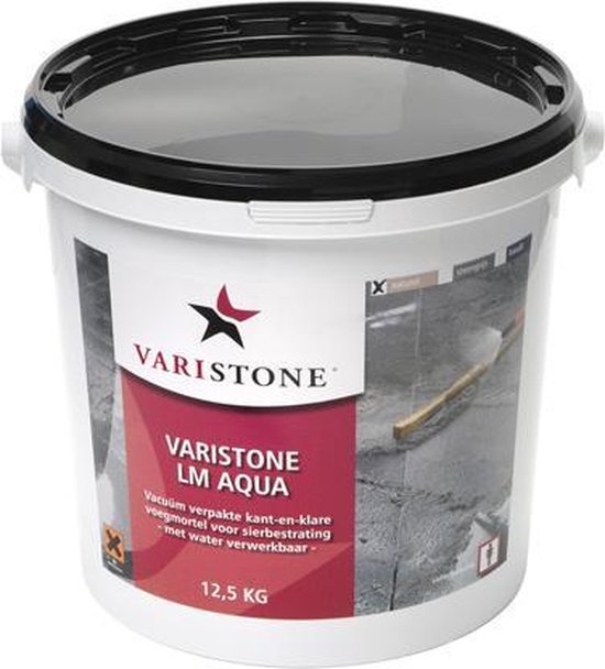 Varistone LM Aqua Kant & Klare Voegmortel Basalt 12.5kg Emmer