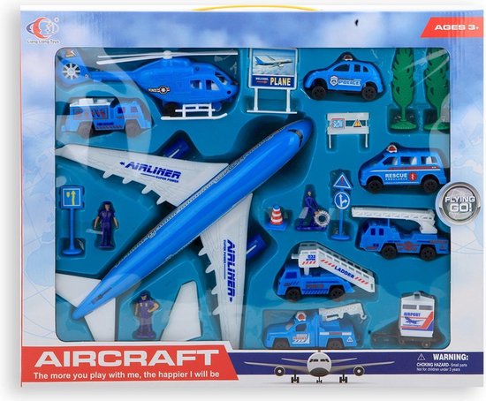 Vliegtuig/vliegveld speelgoed set 20-delig - Luchtvaart/luchthaven speelgoed  voor kinderen | bol.com