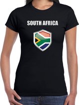 Zuid Afrika landen t-shirt zwart dames - Zuid Afrikaanse landen shirt / kleding - EK / WK / Olympische spelen South Afrika outfit S