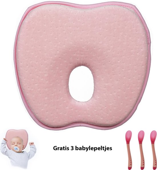 Integraal Voorman plakband Huntex Orthopedisch Baby Hoofdkussen - Tegen Plat Achterhoofd - Roze -  Fluweel Zacht... | bol.com