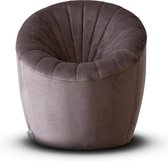 Velvet Kinderfauteuil Quint - Lila/grijs (Kids stoel / Kinderstoel / velvet / velours / slaapkamer / kinderkamer)