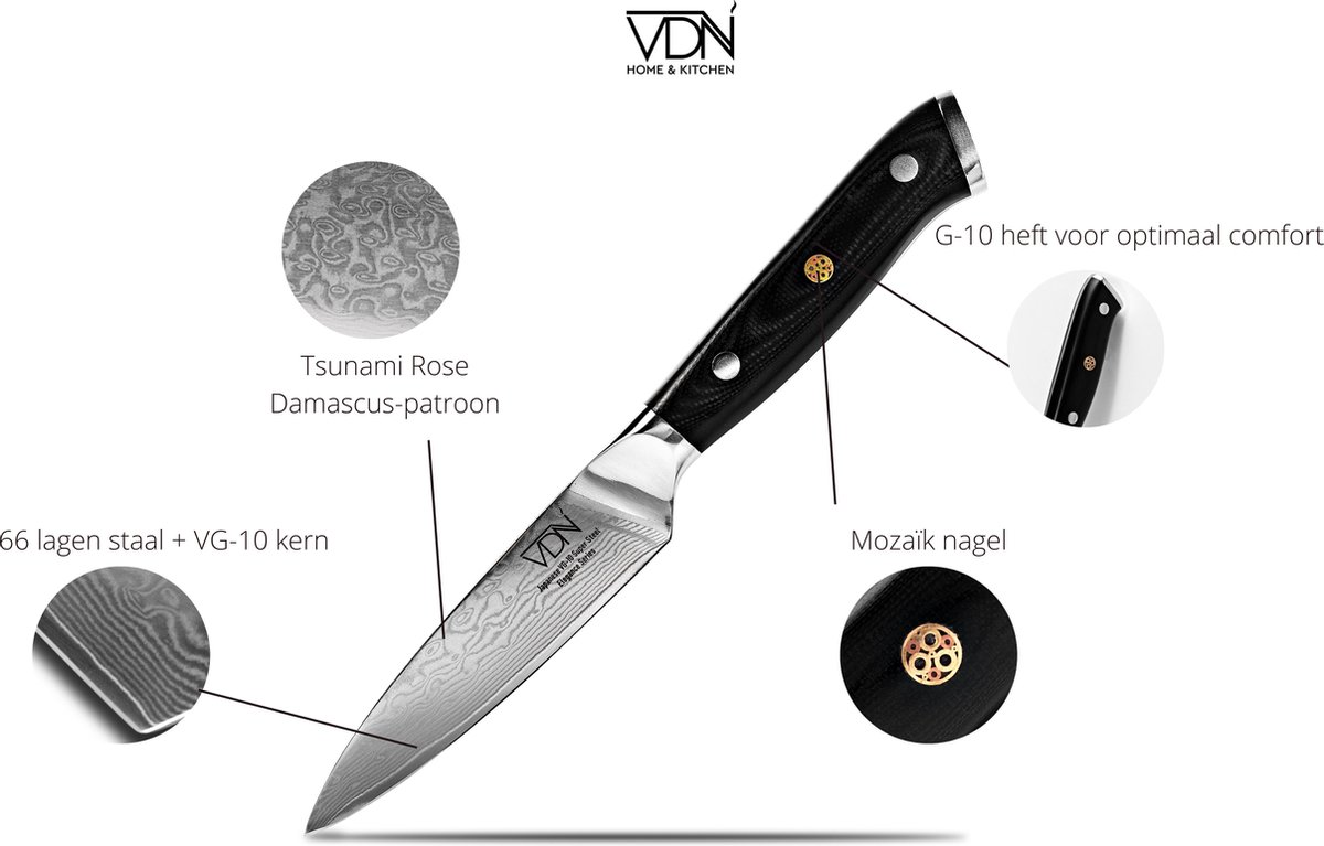 Bol Com Vdn Schilmes Damascus Elegance Serie Vg 10 Japans Damaststaal 66 Lagen Staal