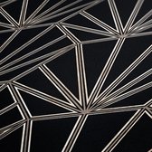Livingwalls behangpapier geometrische vormen zwart, bronze en wit - AS-375281 - 53 cm x 10,05 m