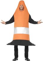 Smiffy's -Oranje Pylon Verkeerskegel Kostuum - oranje - One Size - Carnavalskleding - Verkleedkleding