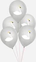 5 ballonnen met zwanen