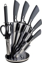 Edënbërg Gray Line - Set de couteaux avec porte-couteaux de Luxe - 8 pièces