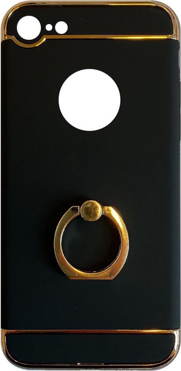 Fit Fashion - Hardcase Hoesje - Met ring - Geschikt voor iPhone 7 - Zwart