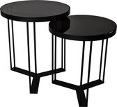 Industriële bijzettafel Set - Coffee table - Bijzettafel - Bijzettafeltje - Set - Tafeltje - Sfeer - Industrieel - Landelijk - Landelijke bijzettafel - Metaal - Goud - 50 cm hoog