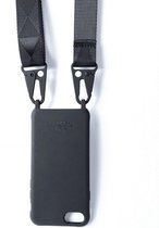 iPhone XR Telefoonhoesje met riem - Mat zwart - Telefoonkoord - Telefoonketting - Telefoontasje - Backcover met riem