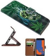 Samsung J4 2018 Hoesje Wallet Case Cannabis