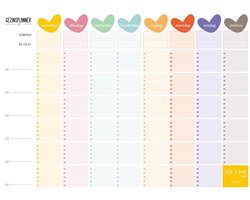 Gezinsplanner - 6 personen - ongedateerd- familieplanner- A3 - Hip & Hot - weekplanner - 50 weken - groot gezin - 2026