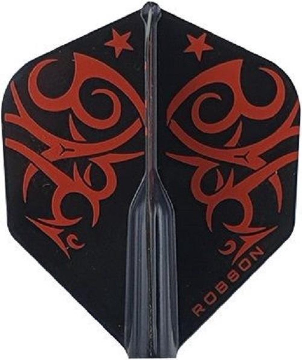 Robson Standaard Tribal Dartflights - Zwart -Rood