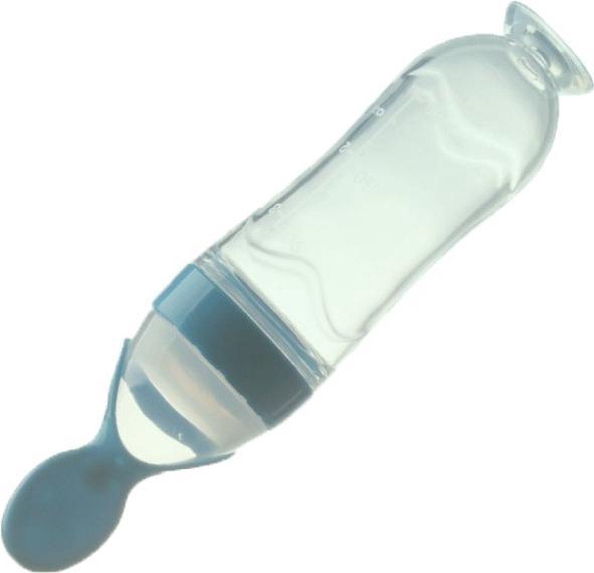 Goedkoopste baby knijpfles - baby knijpfles met lepel - 90ml - blauw - feeding spoon - flesje met lepel - knijpfles - silicone - baby fles met zuignap