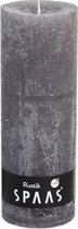SPAAS - Rustieke geurloze Cilinderkaars hoogte 19cm, ± 95 uur - Taupe - Cilinderkaars