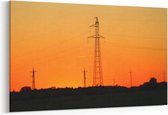 Schilderij - Oranje zonsondergang — 100x70 cm