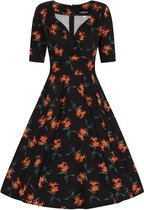 Collectif Trixie Midnight Lily 50's Swing Jurk Zwart