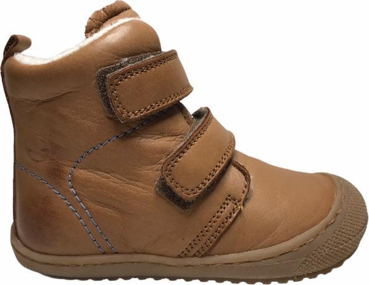 Naturino velcro effen warme hoge schoenen Bubble cognac