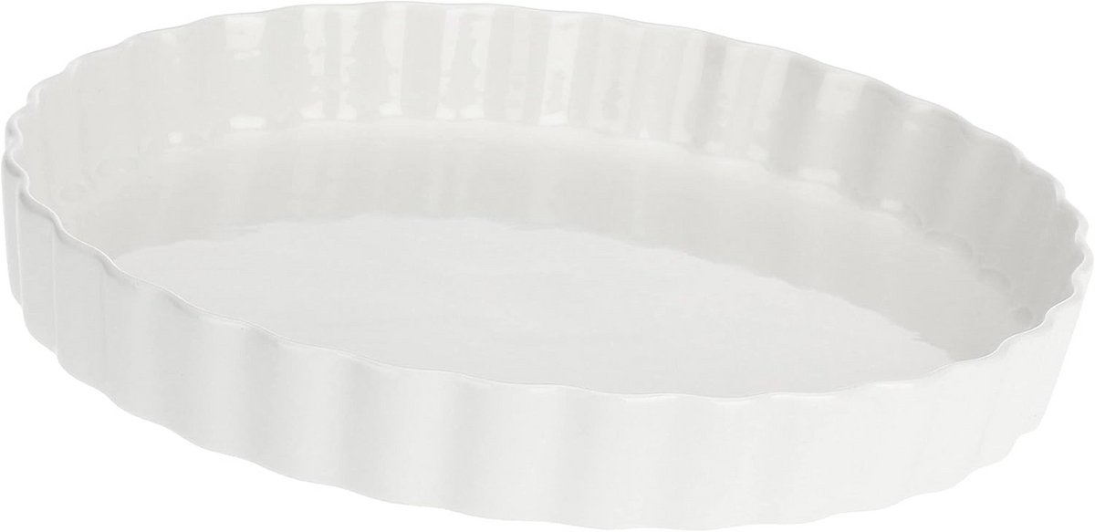 Ronde Taartvorm Hoge Rand Porselein Wit 32 cm