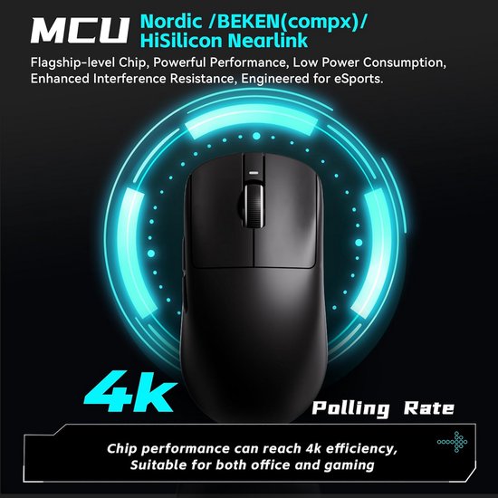 Ultralichte Draadloze Gamingmuis met Hoge Precisie Sensor voor E-sports tot 26.000 DPI van Merkloos — afbeelding 3