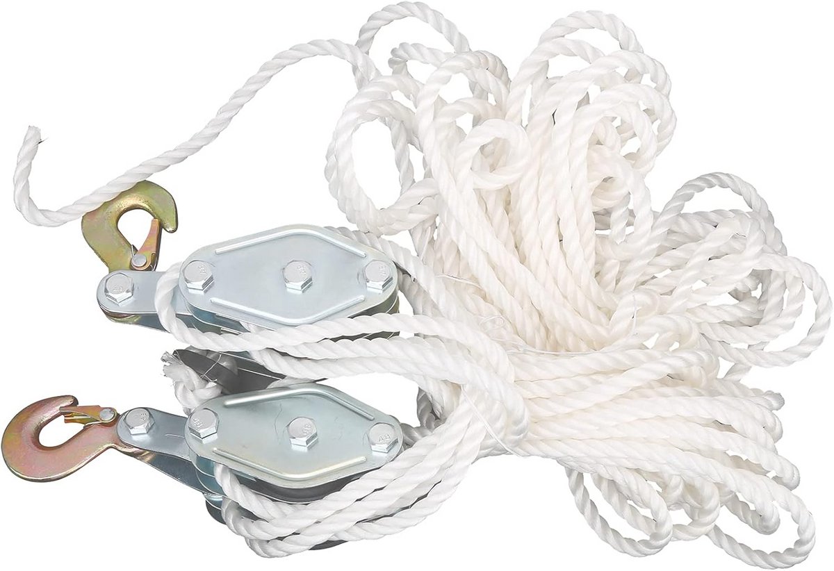 Handmatige Hefkatrol met 7:1 Verhouding en Sterk Nylon Touw voor Zware Lasten