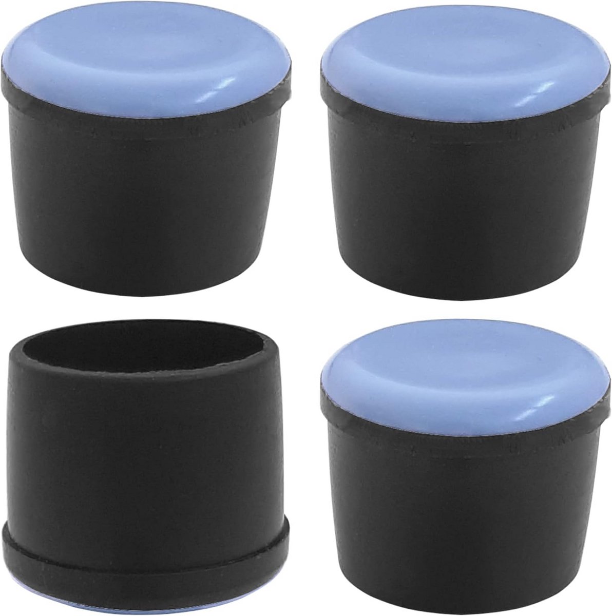 4 Ronde Kunststof Schroefdoppen voor Meubels en Tafels Zwart 12 mm