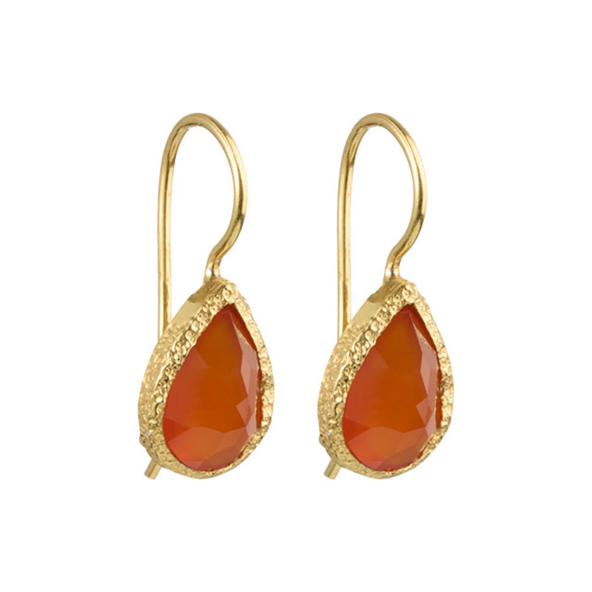 I'M ME JEWELLERY - druppel oorbellen - carneool - 24 karaats vermeil goud